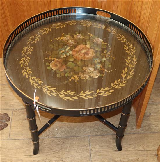 A Toleware occasional table Diameter 62cm